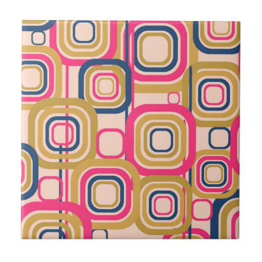 Image of Colourful Retro Funky Pattern Tile