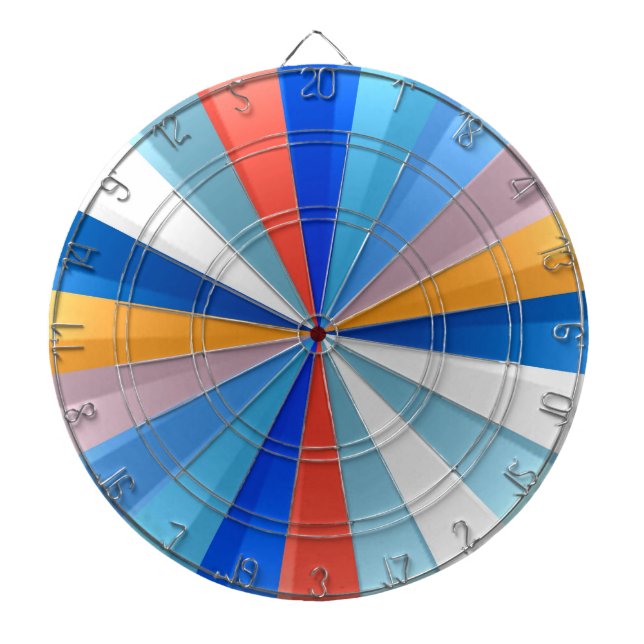 Colourful retro funky sun stripes 2 dartboard (Front)