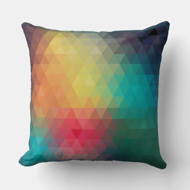 Colourful Retro Geometric Pattern 1 Cushion (Front)