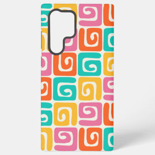Colourful Retro Geometric Swirls and Bold Vintage Samsung Galaxy Case