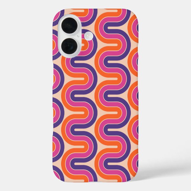 Colourful Retro Geometric Wave Design Case-Mate iPhone Case (Back)