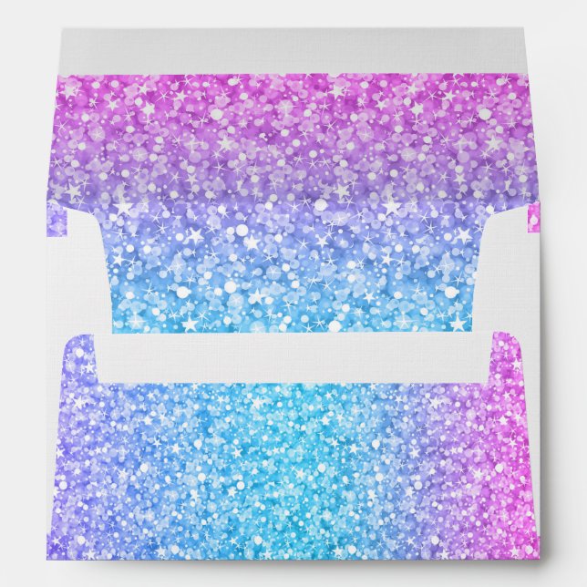 Colourful Retro Glitter And Sparkles Envelope (Back (Bottom))