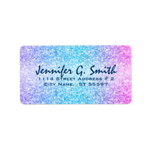 Colourful Retro Glitter And Sparkles Label