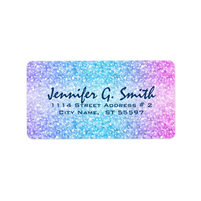 Colourful Retro Glitter And Sparkles Label (Front)