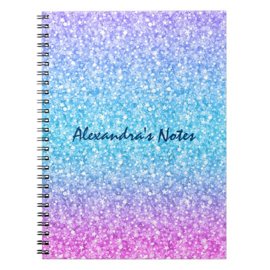 Hot Pink Glitter Notebooks Zazzle.co.uk