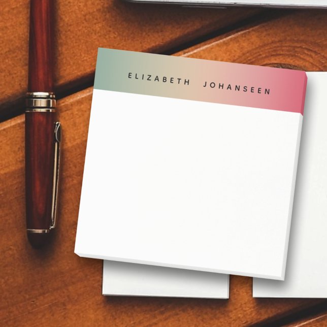 Colourful Retro Gradient Custom Black Text Name Post-it Notes (Creator Uploaded)
