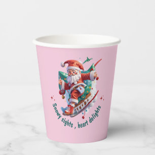 Colourful Retro Groovy and Bright Christmas Paper Cups