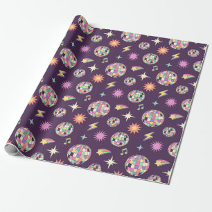 Colourful Retro Groovy Disco Pattern Wrapping Paper