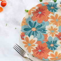 Colourful Retro Groovy Floral Hippie Pattern
