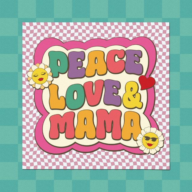 Colourful Retro Groovy Mum Quote Typography Hippie Poster (Creator Uploaded)