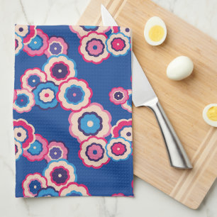 Colourful retro hippie pattern tea towel
