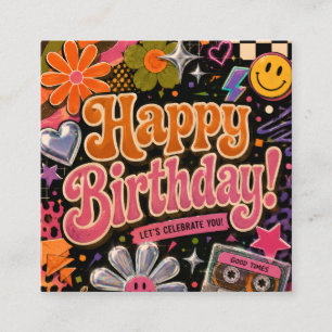 Colourful Retro-Inspired Design with Typography Enclosure Card
