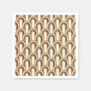 Colourful Retro-Inspired Rainbow Pattern Napkin