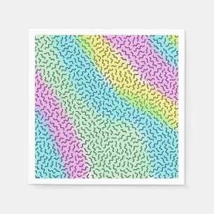 Colourful Retro Memphis Pattern Pastel Napkin