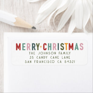 Colourful Retro Merry Christmas Vintage Typography