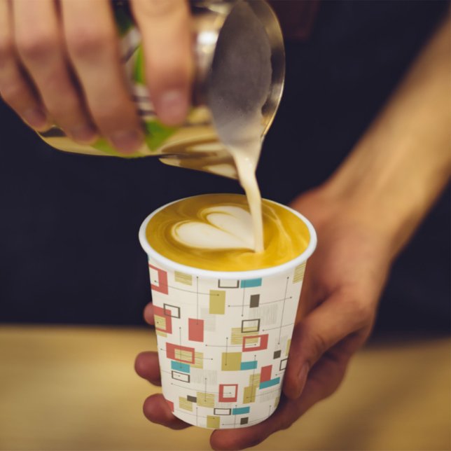 Colourful Retro Mid-Century Geometric Shapes Paper Cups (Creator Uploaded)