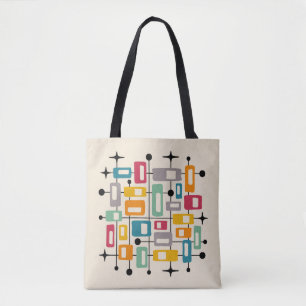Colourful Retro Mid Century Modern Atomic Abstract Tote Bag