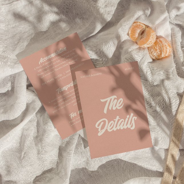  colourful Retro Minimal Fun Modern Wedding Detail Enclosure Card (Creator Uploaded)