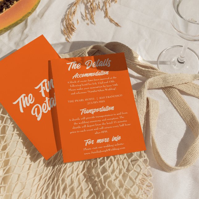 Colourful Retro Minimal Modern Wedding Details Enclosure Card (Creator Uploaded)