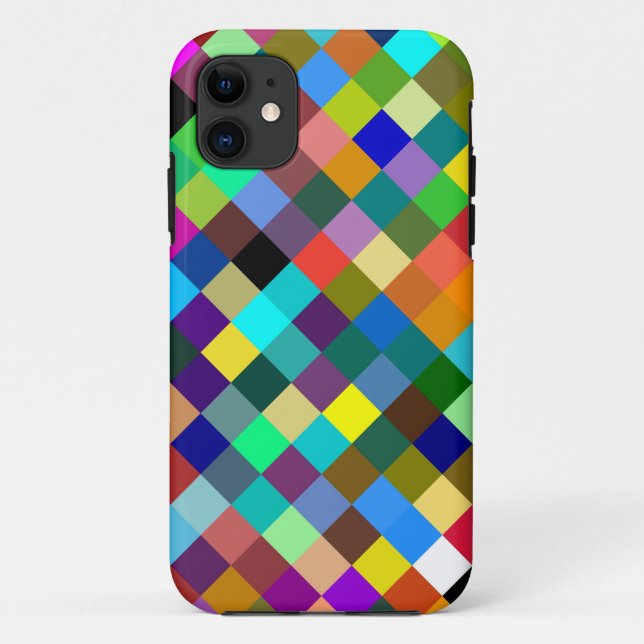 Colourful Retro Modern Squares Pattern 2 Case-Mate iPhone Case (Back)