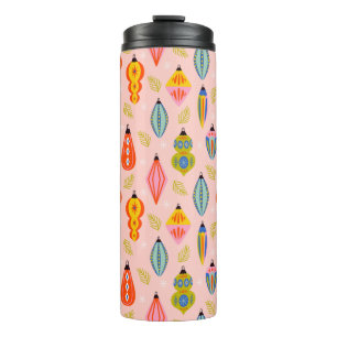 Colourful Retro Ornaments Christmas Pattern Thermal Tumbler