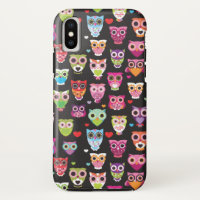 Colourful retro Owls