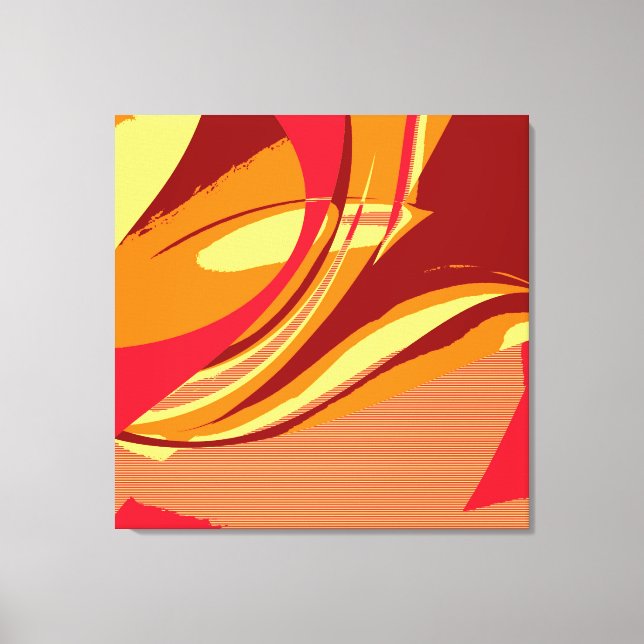 Colourful Retro Painting Abstract Art 2 Canvas Print (Front)