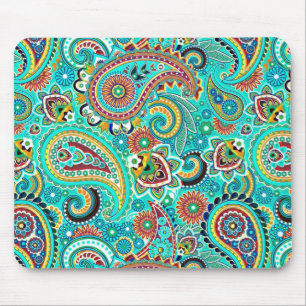 Colourful Retro Paisley Mouse Mat