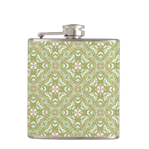 Colourful retro pattern background 2 hip flask