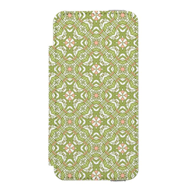 Colourful retro pattern background 2 incipio iPhone wallet case (Folio Front)