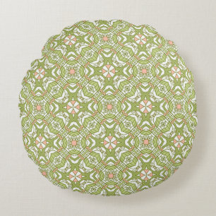 Colourful retro pattern background 2 round cushion