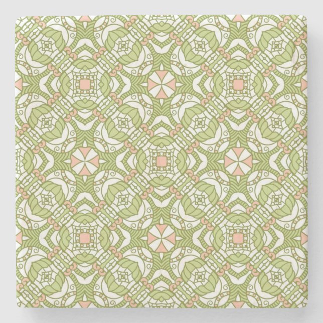 Colourful retro pattern background 2 stone coaster (Front)