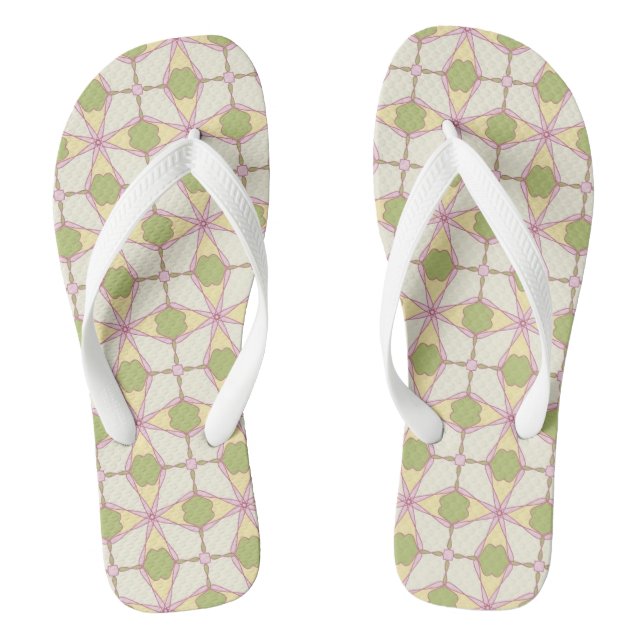 Colourful retro pattern background 3 flip flops (Footbed)