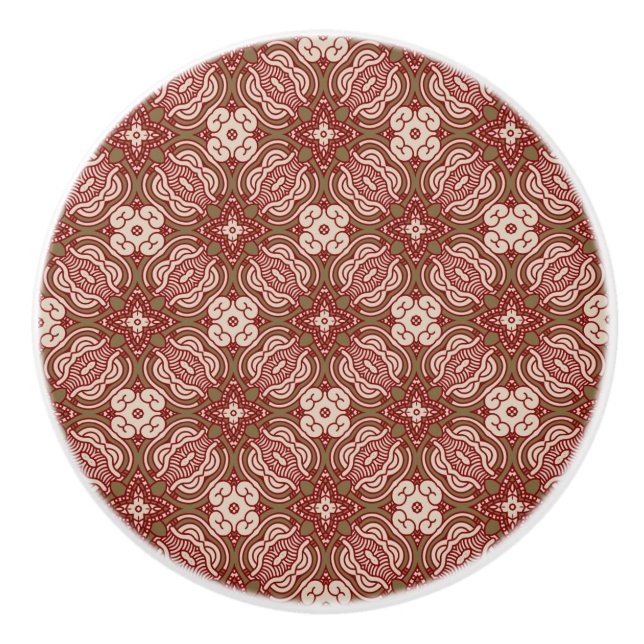Colourful retro pattern background 4 ceramic knob (Front)