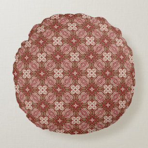 Colourful retro pattern background 4 round cushion