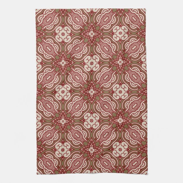 Colourful retro pattern background 4 tea towel (Vertical)