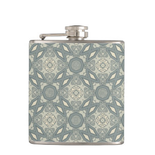 Colourful retro pattern background 5 hip flask