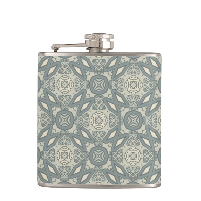 Colourful retro pattern background 5 hip flask (Front)