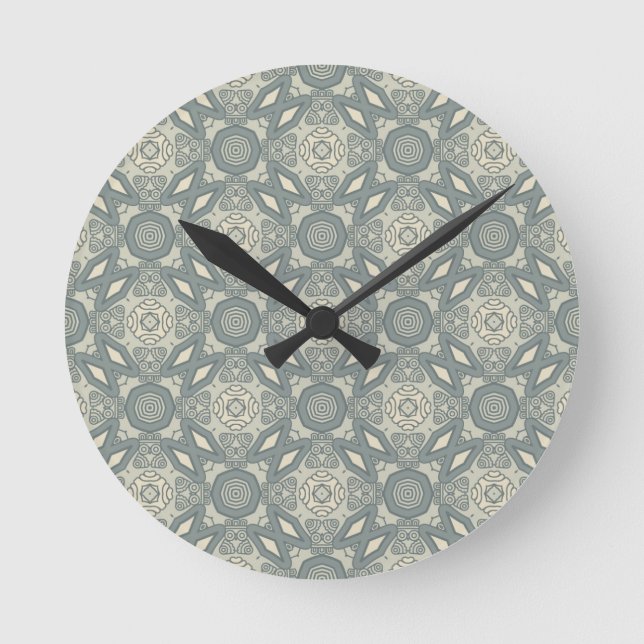 Colourful retro pattern background 5 round clock (Front)