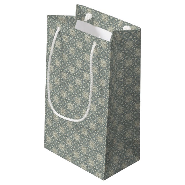 Colourful retro pattern background 5 small gift bag (Back Angled)