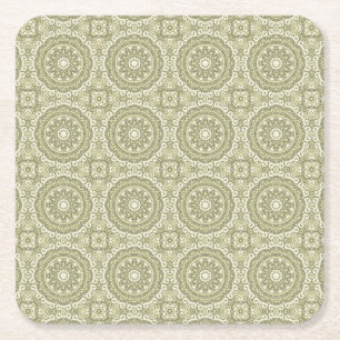 Colourful retro pattern background 6 square paper coaster