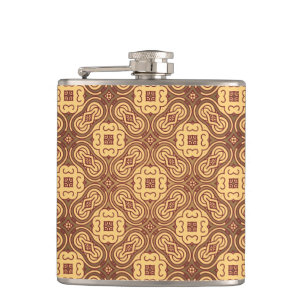 Colourful retro pattern background hip flask