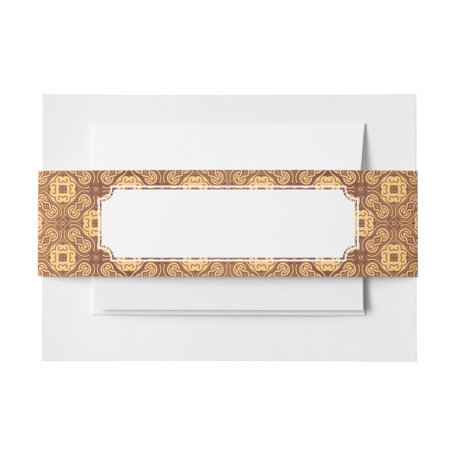 Colourful retro pattern background invitation belly band (Front Example)