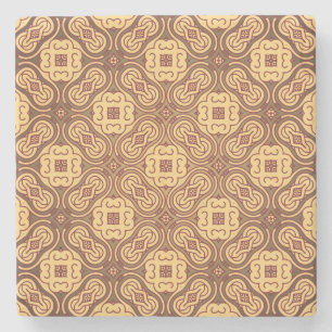 Colourful retro pattern background stone coaster