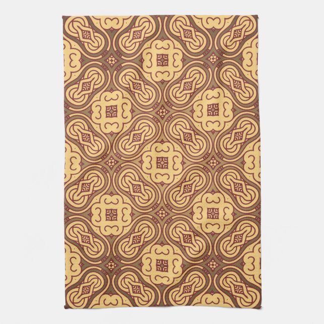 Colourful retro pattern background tea towel (Vertical)