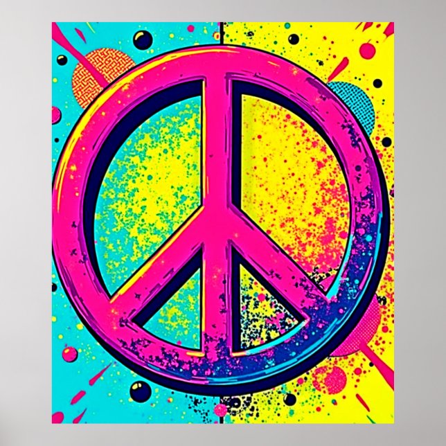 Colourful Retro Peace Sign (Front)