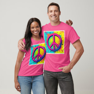 Colourful Retro Peace Sign T-Shirt