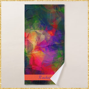 Colourful Retro Pink Red and Green Bath Towel Set