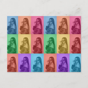 Colourful Retro Pop Art Modern Custom Photo Grid Holiday Postcard