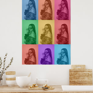 Colourful Retro Pop Art Modern Custom Photo Grid Poster